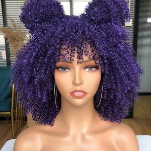 Ladies women curly afro  wig 14 inches